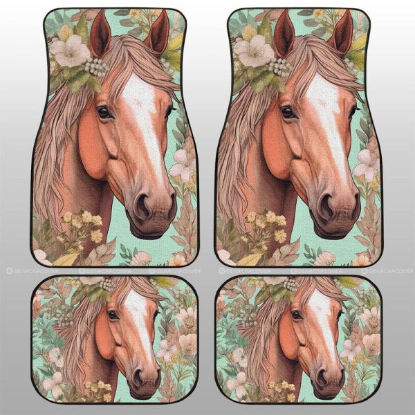 Horse Floral Car Floor Mats Custom Car Accessories