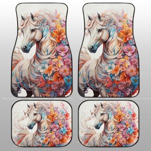 Horse Floral Car Floor Mats Custom Car Accessories