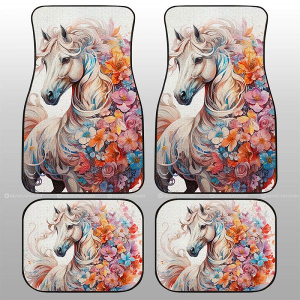 Horse Floral Car Floor Mats Custom Car Accessories