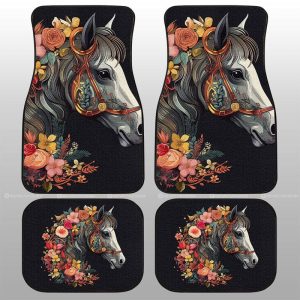 Horse Floral Car Floor Mats Custom Car Accessories