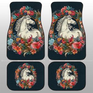 Horse Floral Car Floor Mats Custom Car Accessories