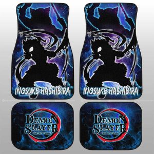 Inosuke Car Floor Mats Custom Demon Slayer Anime Silhouette Style