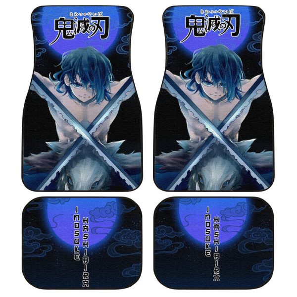 Inosuke Car Floor Mats Custom Moonlight Demon Slayer Anime Car Accessories