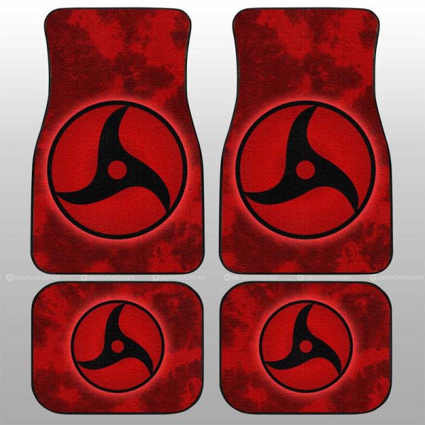 Itachi Mangekyo Sharingan Car Floor Mats Custom Anime Tie Dye Style