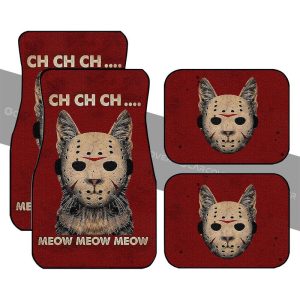 Jason Mask Cat Car Floor Mats Custom Halloween Car Accessories