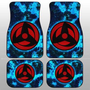 Kakashi Mangekyo Sharingan Car Floor Mats Custom Anime Tie Dye Style