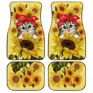 Kitty Cat Car Floor Mats Custom Sunflower Car Accessories