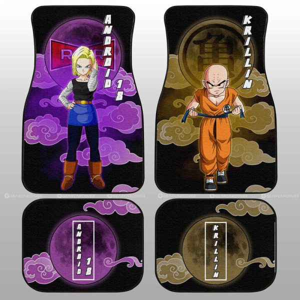 Krillin And Android 18 Car Floor Mats Custom Car Accessories