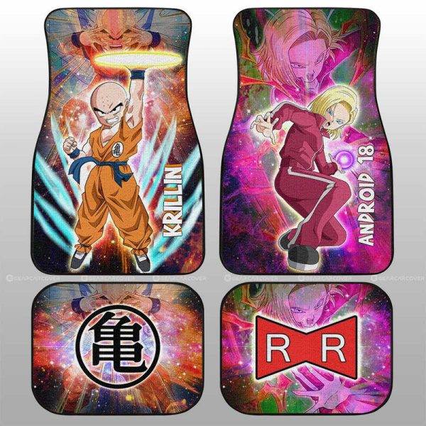 Krillin And Android 18 Car Floor Mats Custom Car Accessories