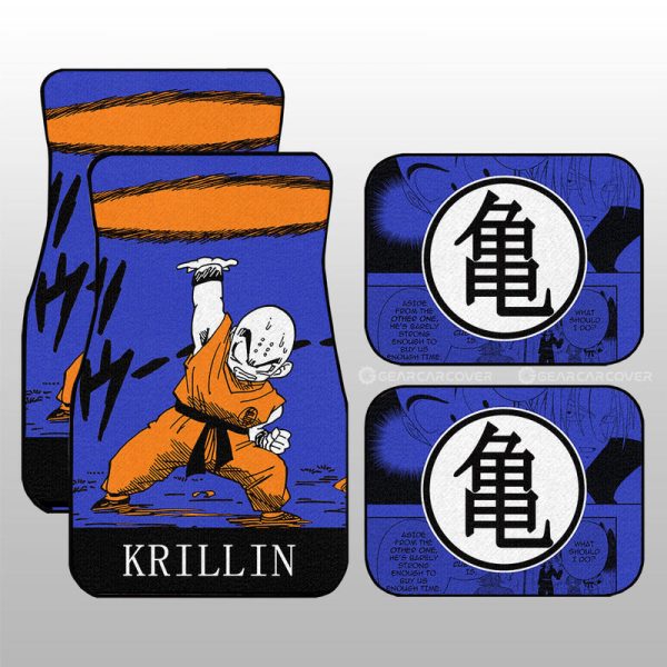 Krillin Car Floor Mats Custom Dragon Ball Anime Manga Color Style