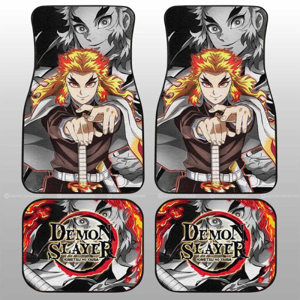 Kyoujurou Rengoku Car Floor Mats Custom Demon Slayer Anime Car Accessories