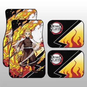 Kyoujurou Rengoku Car Floor Mats Custom Demon Slayer Anime Car Accessories