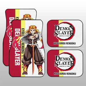 Kyoujurou Rengoku Car Floor Mats Custom Demon Slayer Car Accessories For Anime Fans