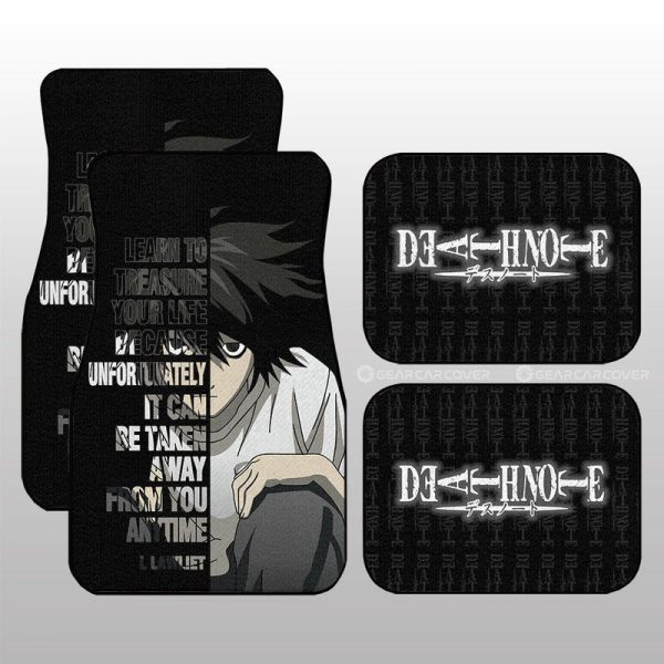 L Lawliet Quotes Car Floor Mats Custom Death Note Car Accessories