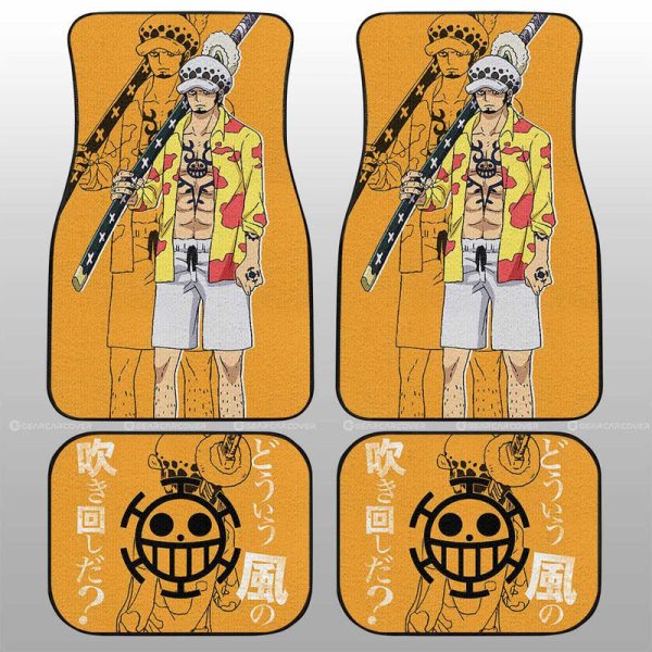 Law Film Red Car Floor Mats Custom One Piece Anime Car Accessories