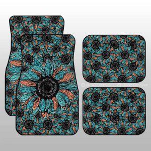 Leopard Sunflower Car Floor Mats Custom Car Decoration