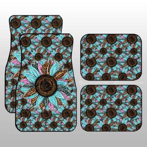 Leopard Tie Dye Sunflower Car Floor Mats Custom Car Decoration