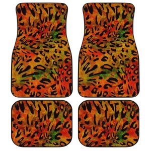 Leopard Wild Cheetah Print Car Floor Mats Custom Animal Skin Pattern Print Car Accessories