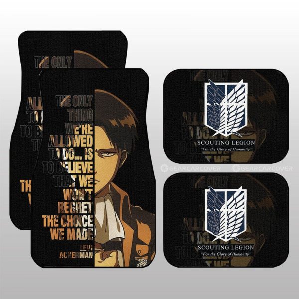 Levi Ackerman Quotes Car Floor Mats Custom Attack On Titan Anime Car Accessories