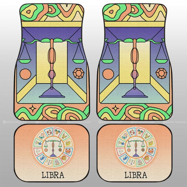 Libra Colorful Car Floor Mats Custom Zodiac Car Accessories