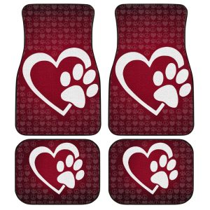 Love Dog Paw Car Floor Mats Custom Dog Lover Car Accessories