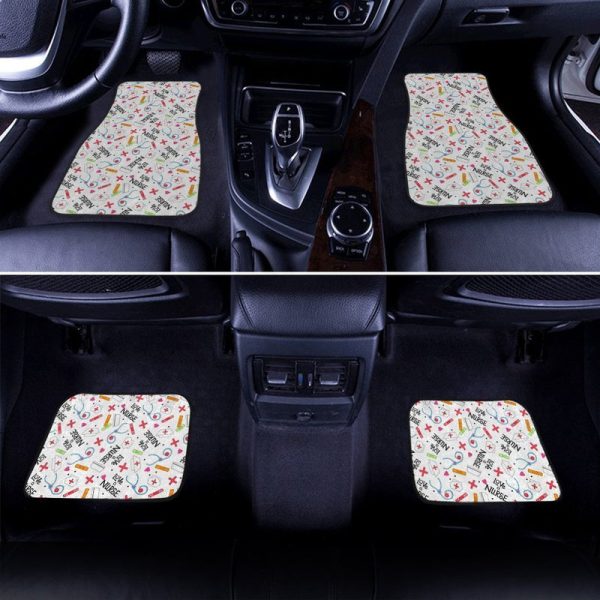 Love Nurse Car Floor Mats Custom White Pattern Nurse Car Accessories