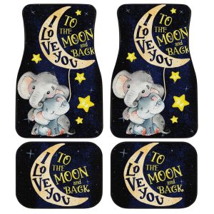 Lovely Elephant Car Floor Mats Custom I Love You To The Moon And Back Car Accessories