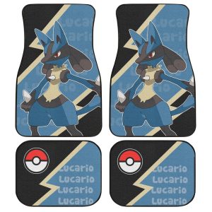 Lucario Car Floor Mats Custom Anime Car Interior Accessories