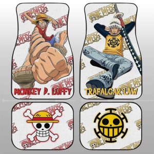 Luffy And Law Car Floor Mats Custom