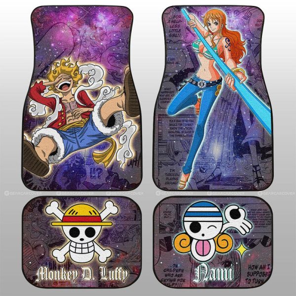 Luffy And Nami Car Floor Mats Custom Car Accessories Manga Galaxy Style