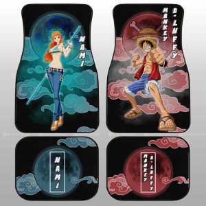 Luffy And Nami Car Floor Mats Custom For Fans