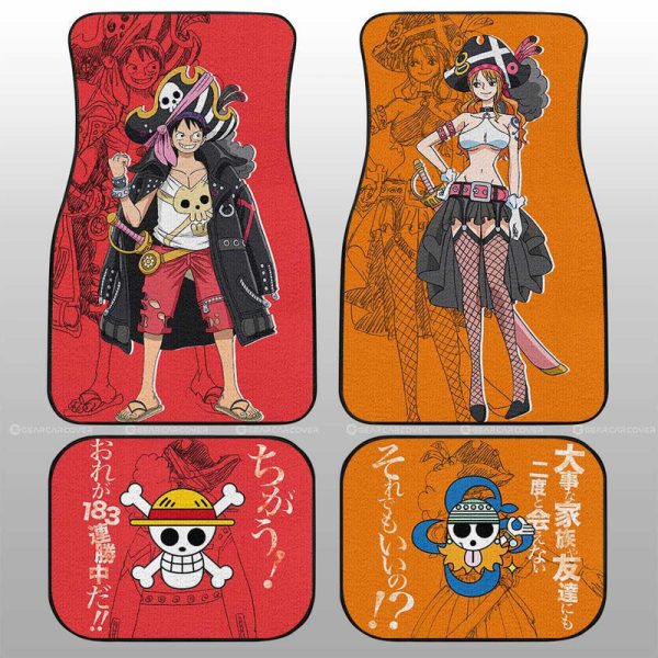 Luffy And Nami Film Red Car Floor Mats Custom Car Accessories