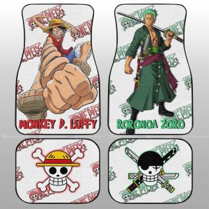 Luffy And Zoro Car Floor Mats Custom One Piece Anime