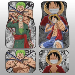 Luffy And Zoro Car Floor Mats Custom One Piece Anime Car Accessories