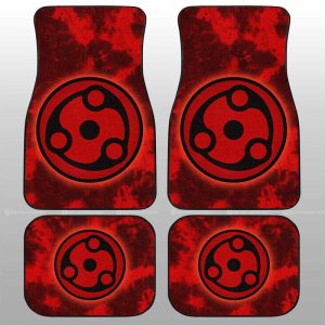 Madara Mangekyo Sharingan Car Floor Mats Custom Anime Tie Dye Style