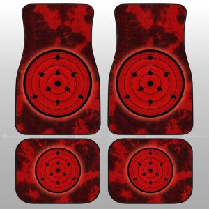 Madara Rinne Sharingan Car Floor Mats Custom Anime Tie Dye Style