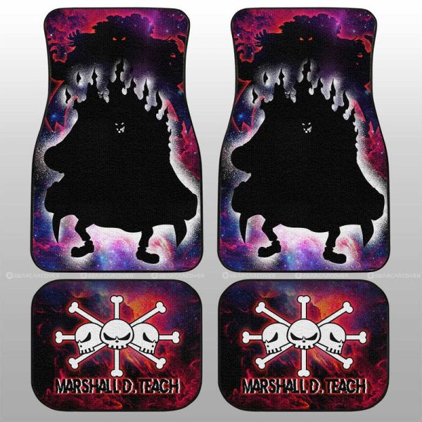 Marshall D. Teach Car Floor Mats Custom One Piece Anime Silhouette Style