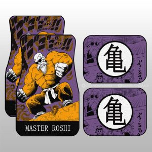 Master Roshi Car Floor Mats Custom Manga Color Style