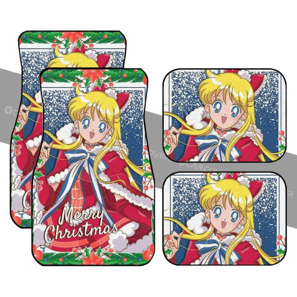 Merry Christmas Sailor Venus Car Floor Mats Custom Anime Sailor Moon Car Accessories