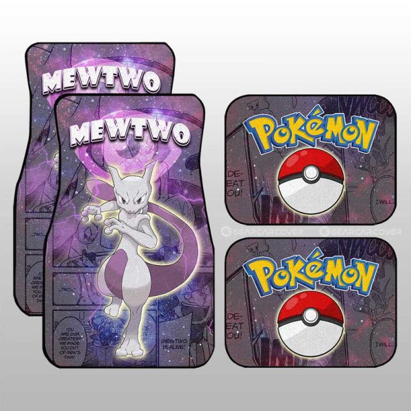 Mewtwo Car Floor Mats Custom Anime Galaxy Manga Style