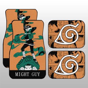 Might Guy Car Floor Mats Custom Anime Car Accessories Manga Color Style