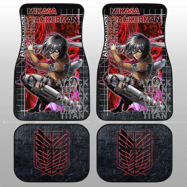 Mikasa Ackerman Car Floor Mats Custom Attack On Titan Car Accessories