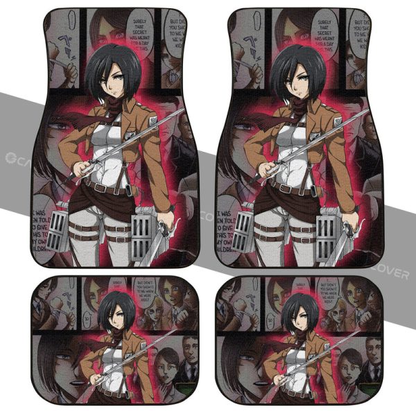 Mikasa Car Floor Mats Custom Anime Attack On Titan Car Interior Accessories