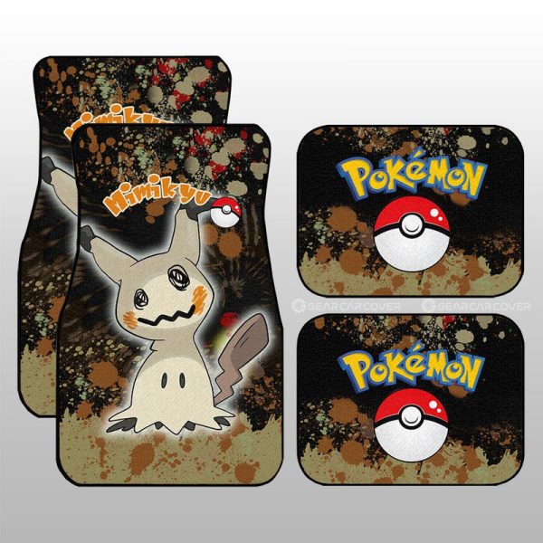 Mimikyu Car Floor Mats Custom Tie Dye Style Anime Car Accessories