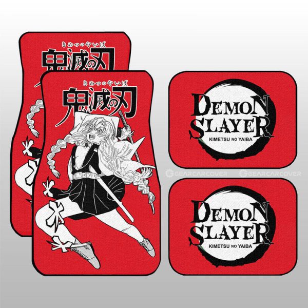 Mitsuri Kanroji Car Floor Mats Custom Demon Slayer Anime Car Accessories Manga Style For Fans