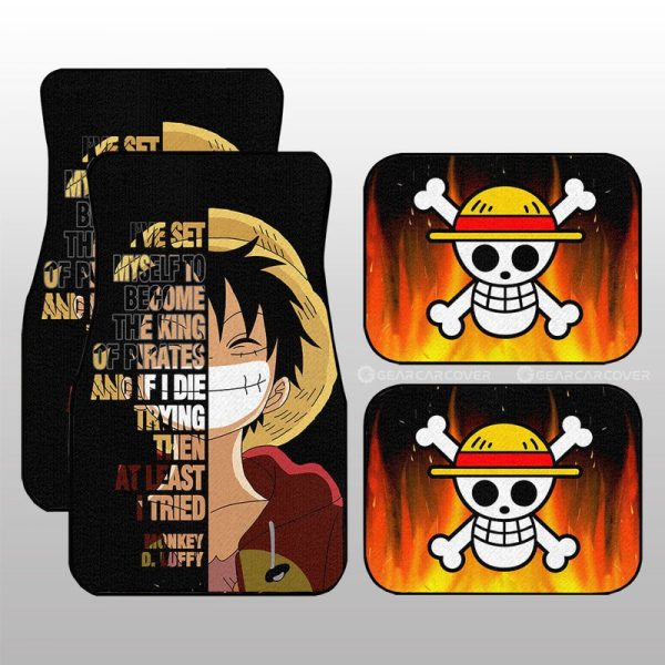 Monkey D. Luffy Quotes Car Floor Mats Custom One Piece Anime Car Accessories