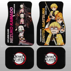 Nezuko And Zenitsu Car Floor Mats Custom Demon Slayer Anime