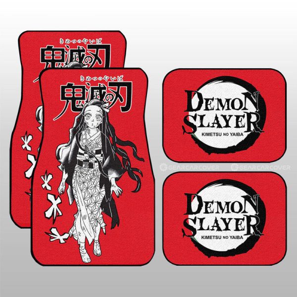 Nezuko Kamado Car Floor Mats Custom Demon Slayer Anime Car Accessories Manga Style For Fans