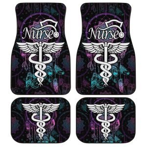 Nurse Car Floor Mats Custom Mandala Dreamcatcher Car Accessories Meaningful Gift Idea For Nurse