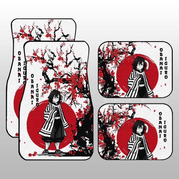 Obanai Car Floor Mats Custom Japan Style Anime Demon Slayer Car Interior Accessories